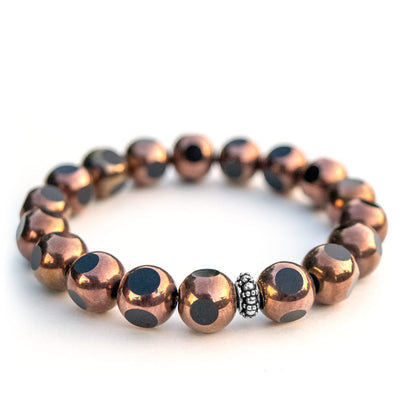 Black Ochre Beaded Stretch Bracelet