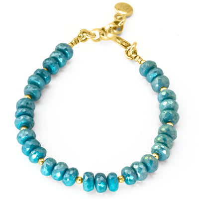 The Goddess Collection Small Teal Coated Quartz Bracelet