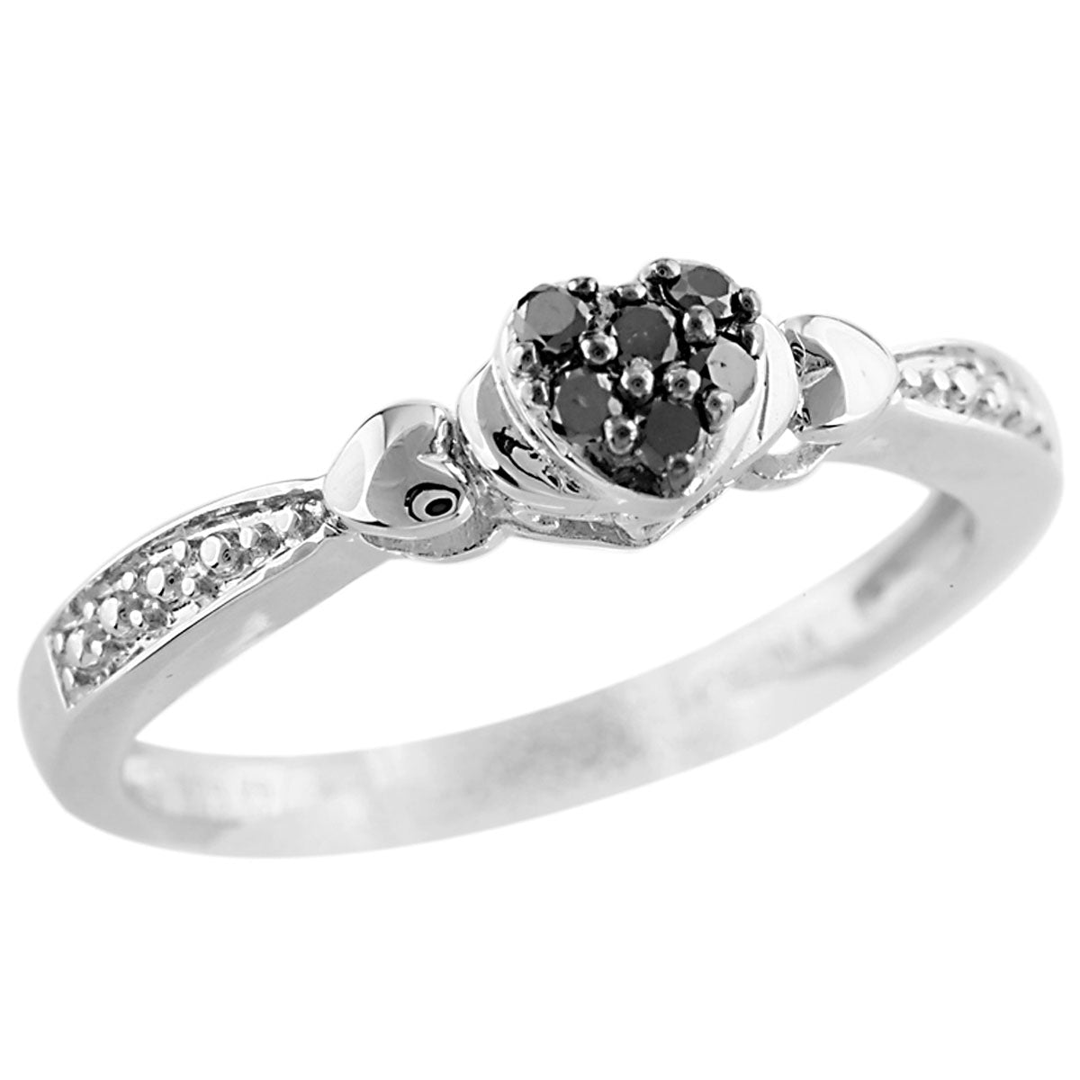 Black Diamond Heart Ring