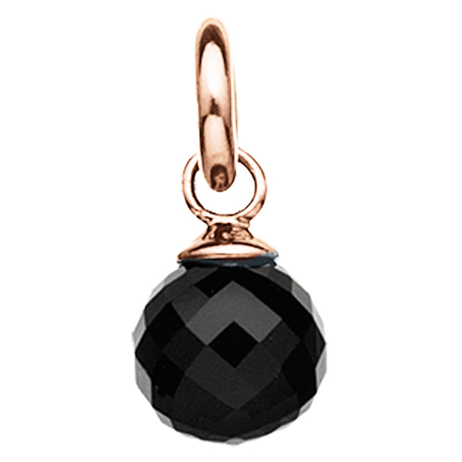 STORY by Kranz & Ziegler Rose Gold Plated Faceted Onyx Globe Charm 346898