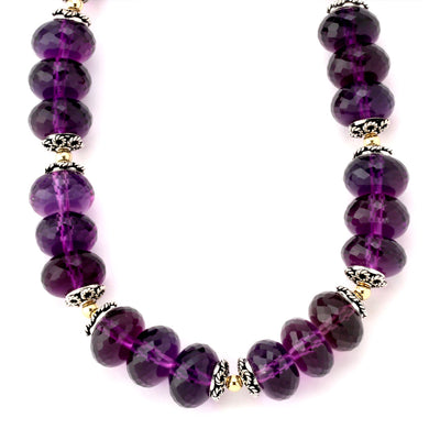 12mm Amethyst Two Tone Necklace 343148