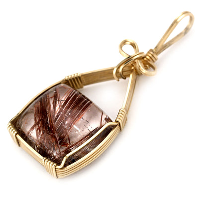 Wire Wrapped Rutilated Quartz Pendant-231237