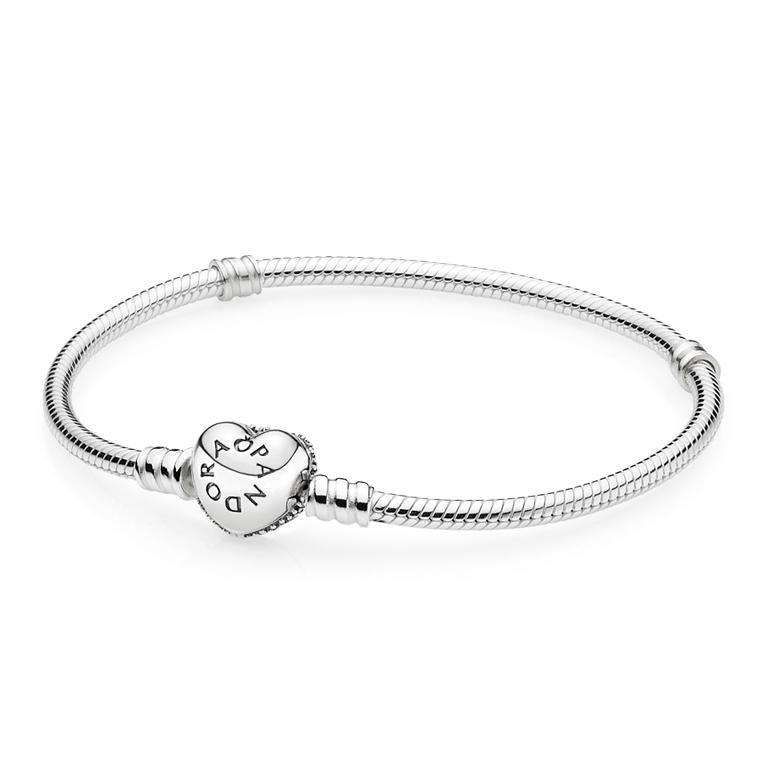 Pandora Moments Sparkling Pavé Heart Clasp Bracelet – Elisa Ilana