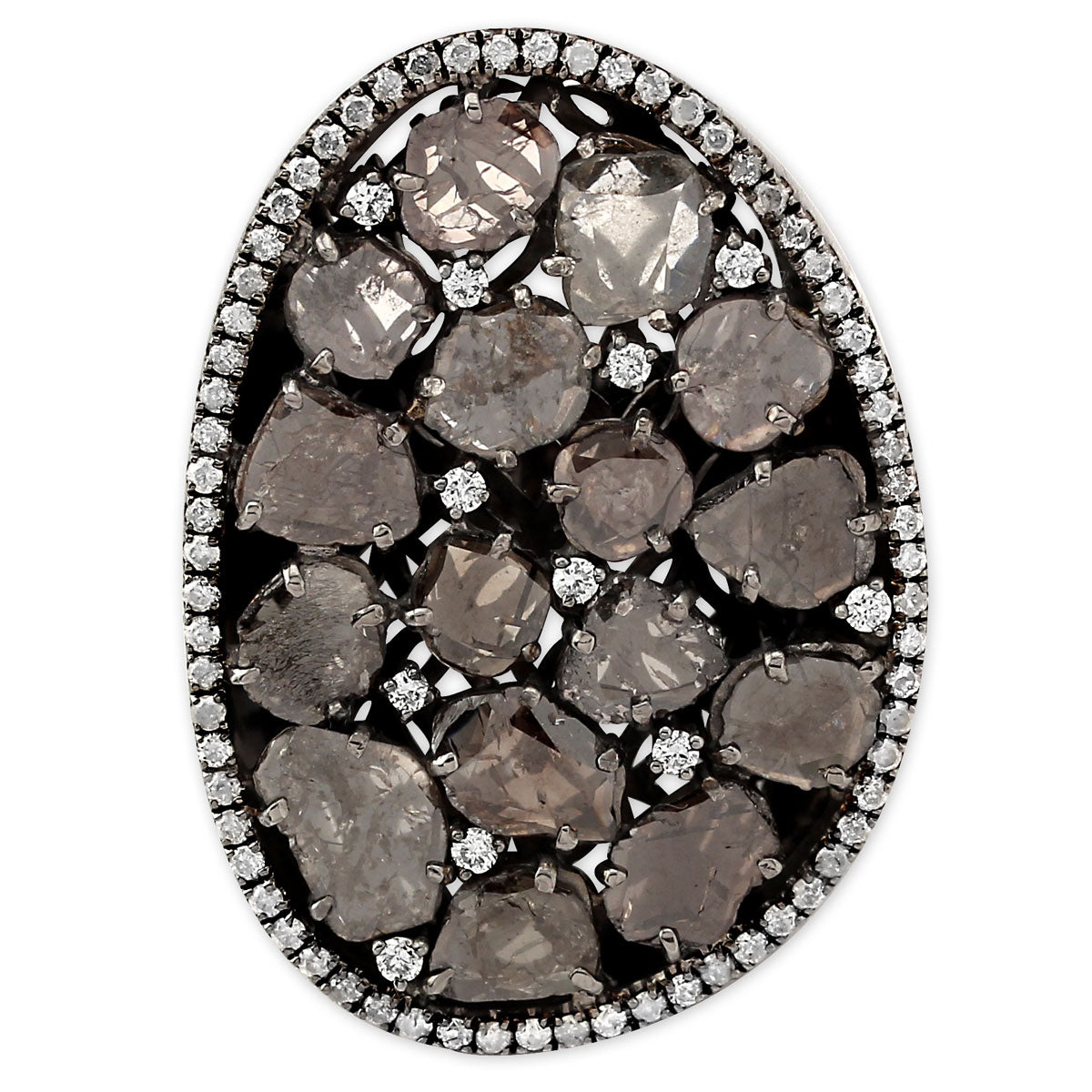 Black Raw Diamond Cluster Ring-342293