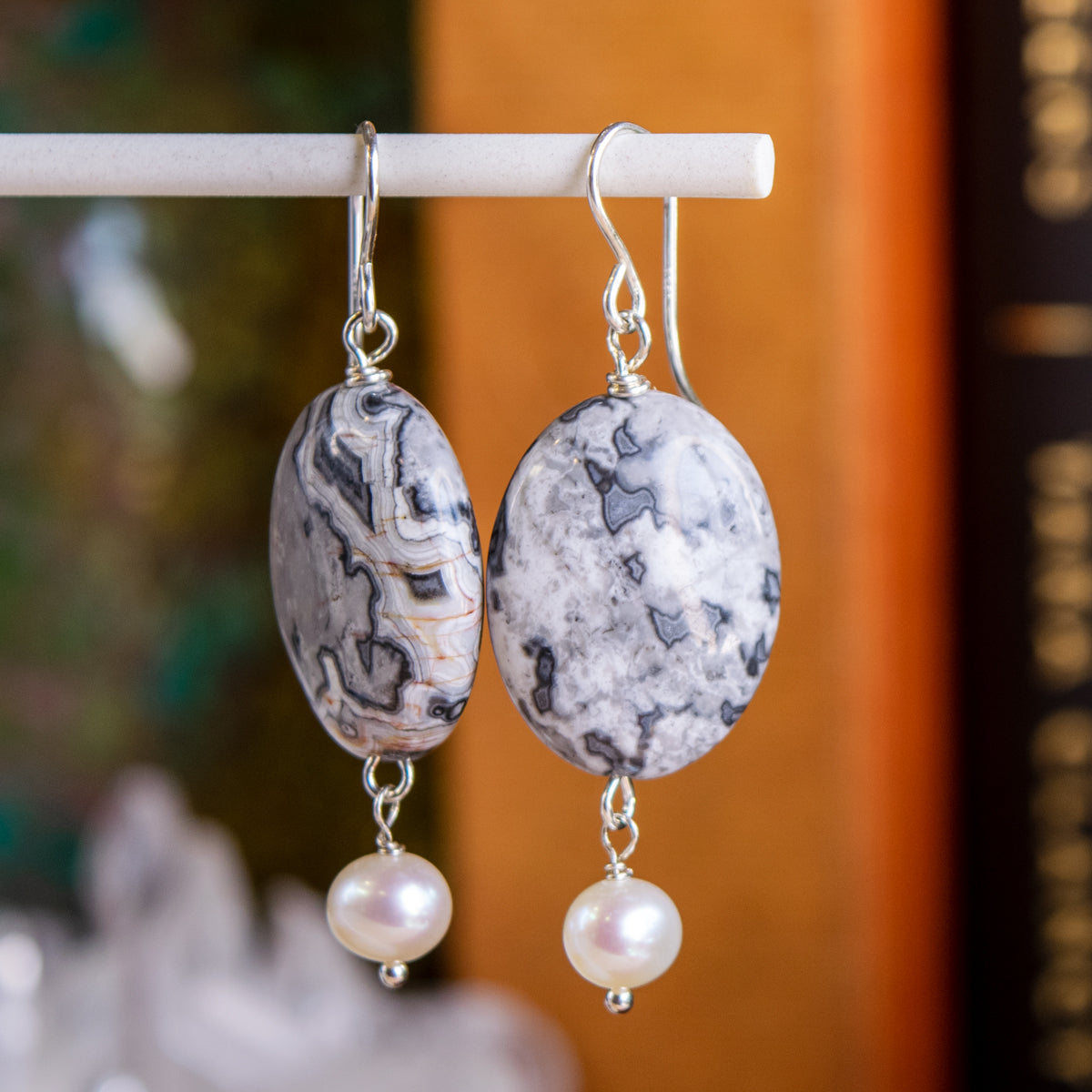Crazy Lace Agate Earrings