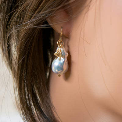 AAA Baroque Freshwater Pearl Butterfly Earrings