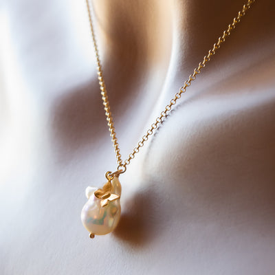 AAA Baroque Freshwater Pearl Butterfly Necklace