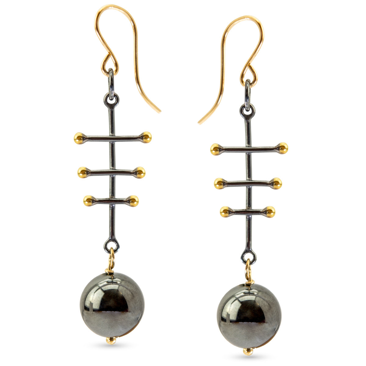 Black Rhodium & Hematite Earrings