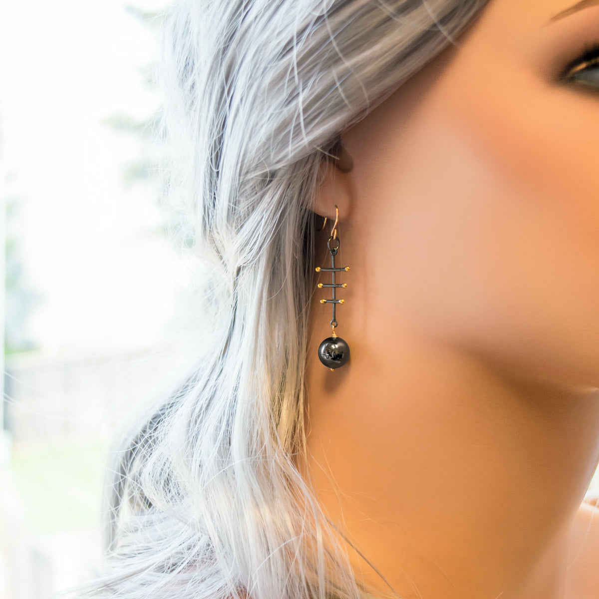 Black Rhodium & Hematite Earrings