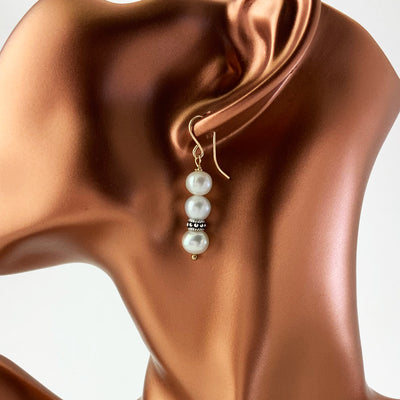 Two Tone Freshwater Pearl Earrings