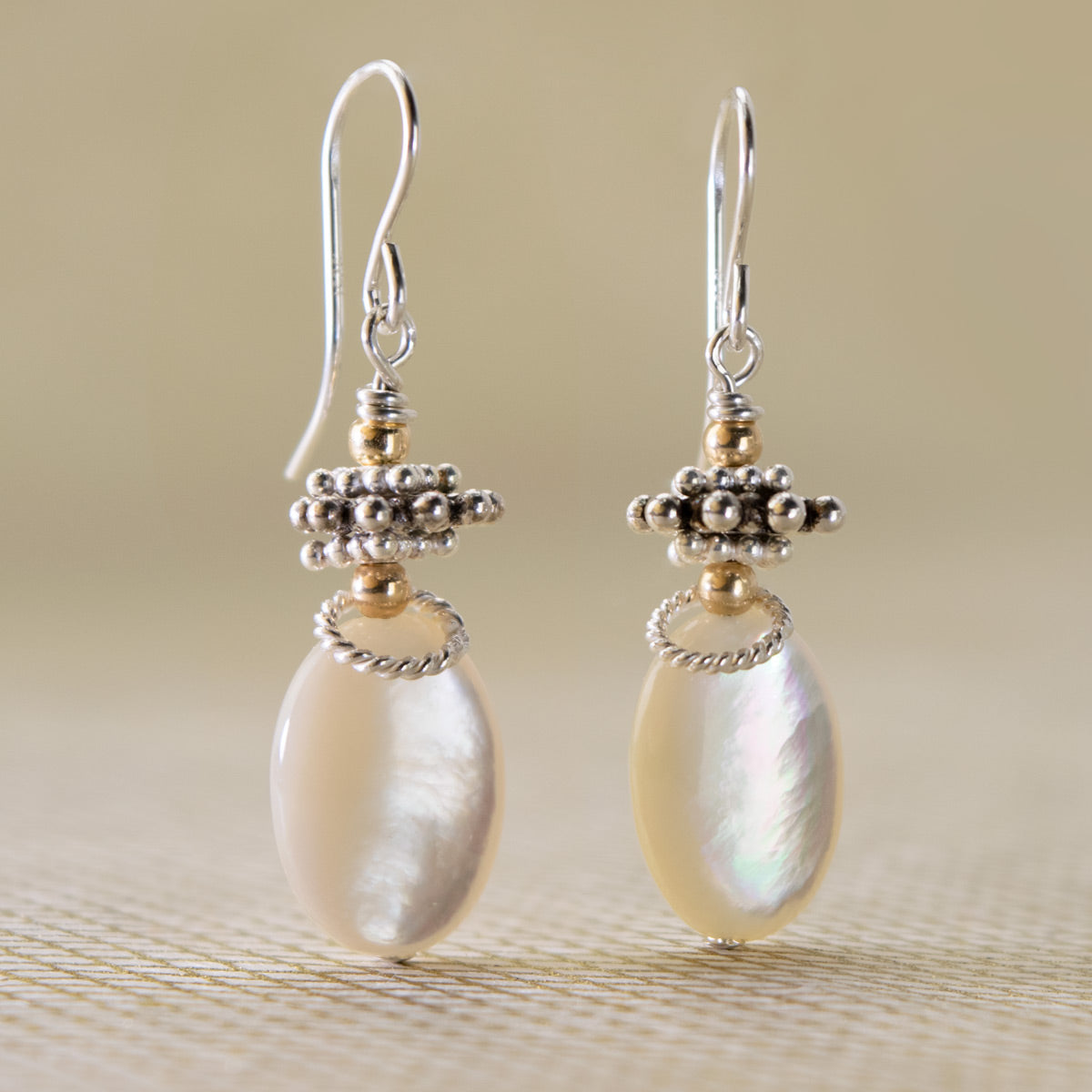 Mother of Pearl Two Tone Earrings