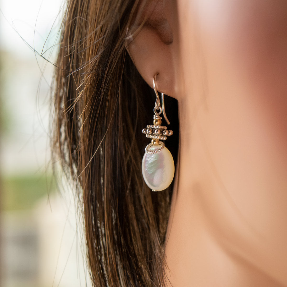 Mother of Pearl Two Tone Earrings