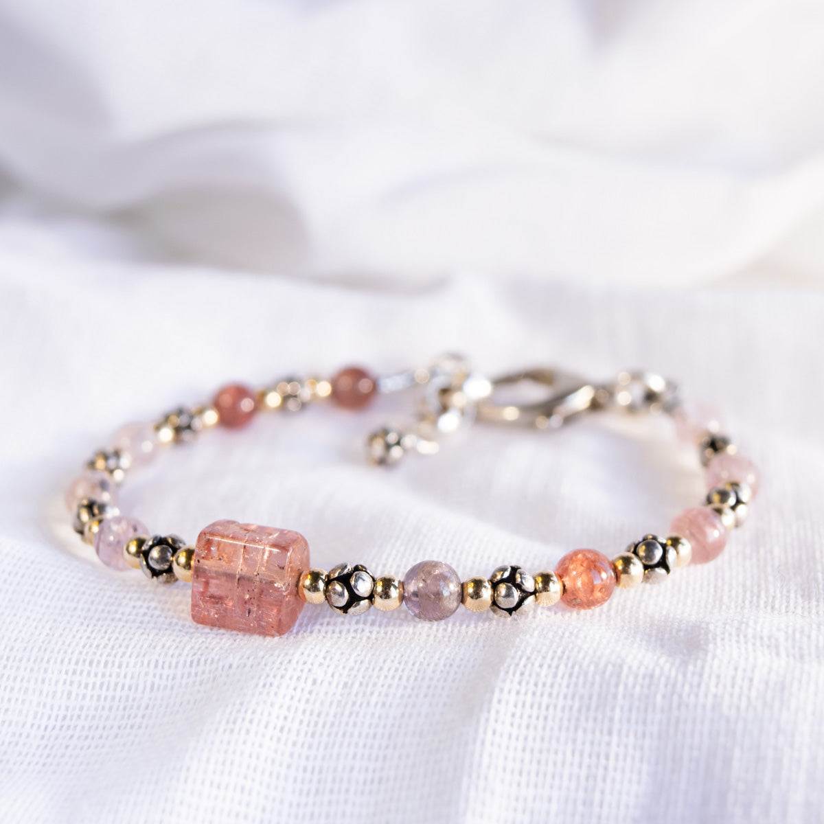 Rutilated Quartz & Imperial Topaz Bracelet