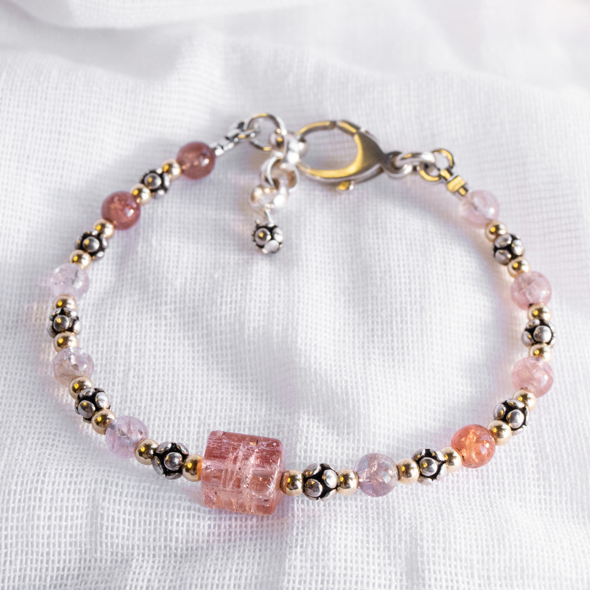 Rutilated Quartz & Imperial Topaz Bracelet