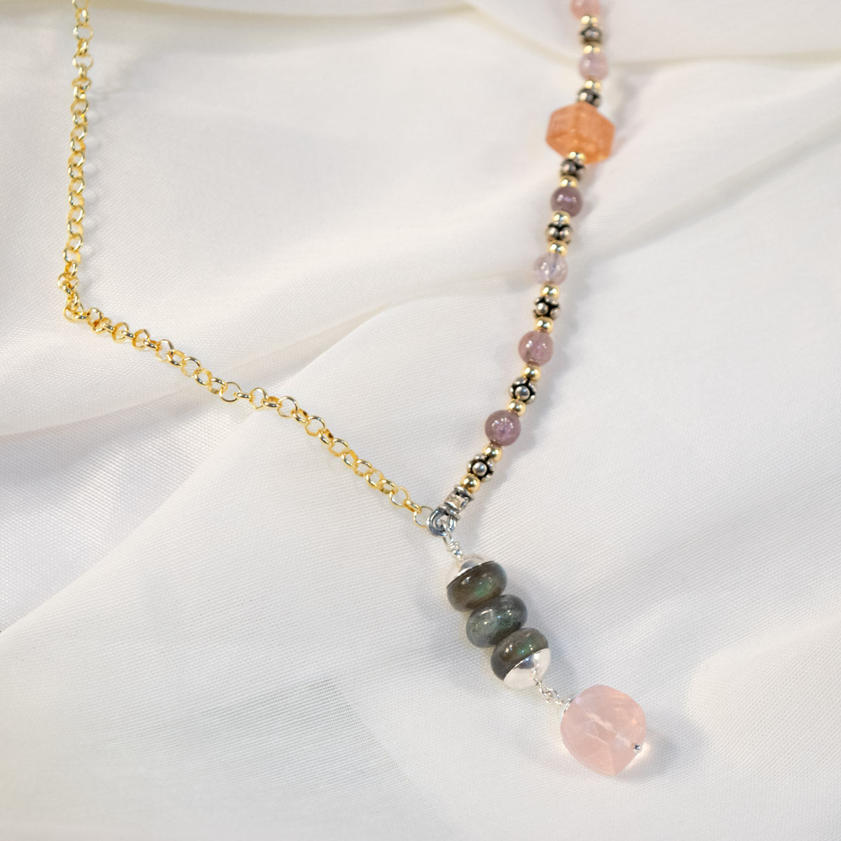 Asymmetrical Sunstone Necklace