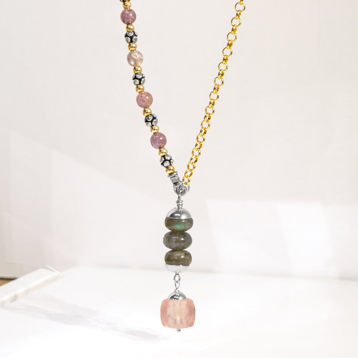 Asymmetrical Sunstone Necklace