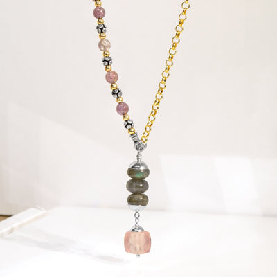 Asymmetrical Sunstone Necklace
