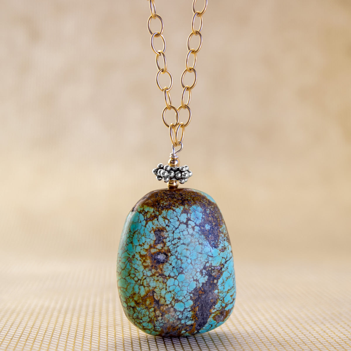 One-of-a-Kind Natural Stabilized American Turquoise Pendant