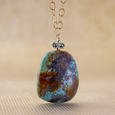 One-of-a-Kind Natural Stabilized American Turquoise Pendant