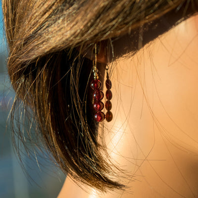 5mm Garnet Earrings