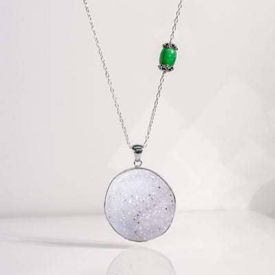 Natural Druzy Agate Pendant