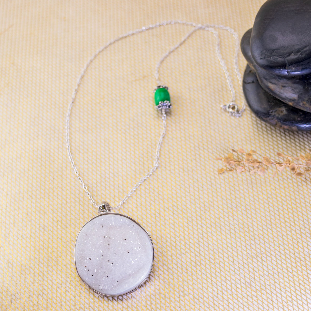 Natural Druzy Agate Pendant