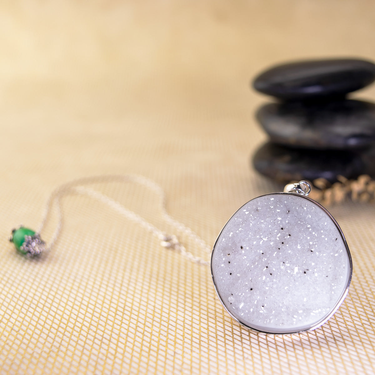 Natural Druzy Agate Pendant