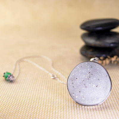 Natural Druzy Agate Pendant