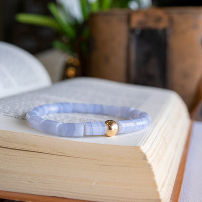 Blue Lace Agate Stretch Bracelet