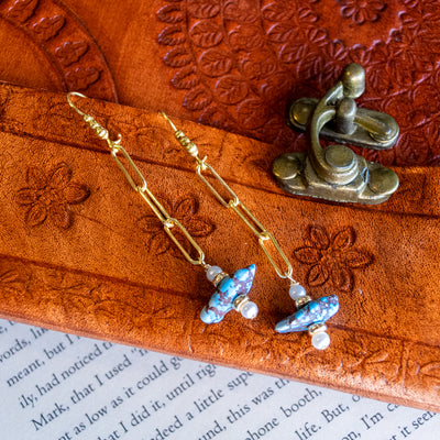 Golden Hills Turquoise Paperclip Chain Earrings