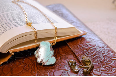 Golden Hill Turquoise and Diamond  Necklace