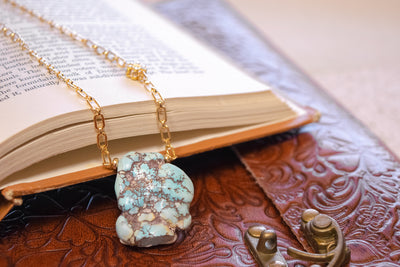 Golden Hill Turquoise and Diamond  Necklace