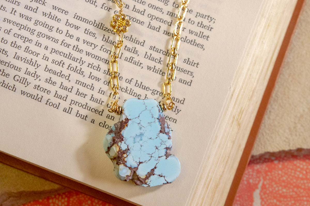Golden Hill Turquoise and Diamond  Necklace
