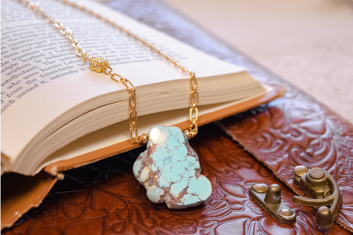 Golden Hill Turquoise and Diamond  Necklace