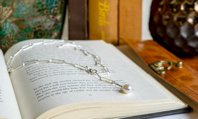 Adjustable Paperclip Chain Pearl Drop Necklace