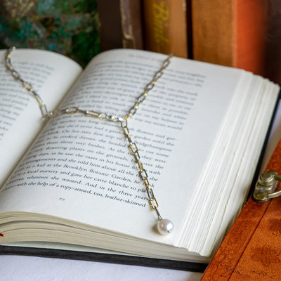 Sterling Silver & 14KTGF Diamond Cut "Y" Necklace