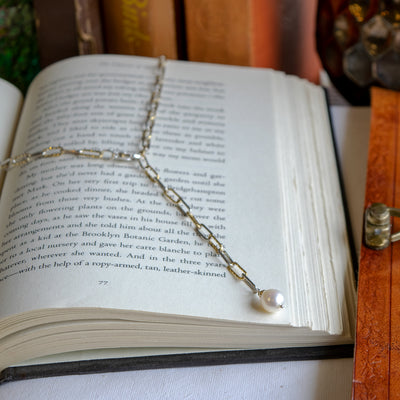 Sterling Silver & 14KTGF Diamond Cut "Y" Necklace