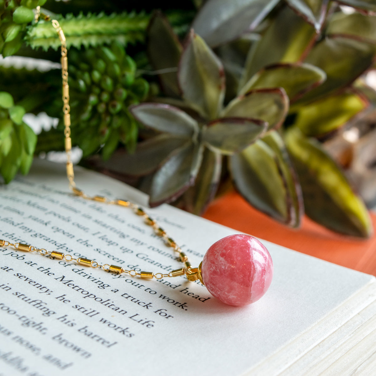 Rhodocrosite 14KTGF Necklace Pendant