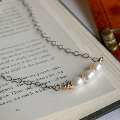 Pearl & Two Tone Necklace