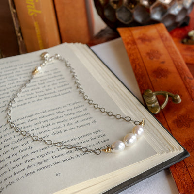 Pearl & Two Tone Necklace