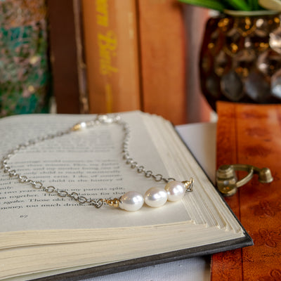 Pearl & Two Tone Necklace