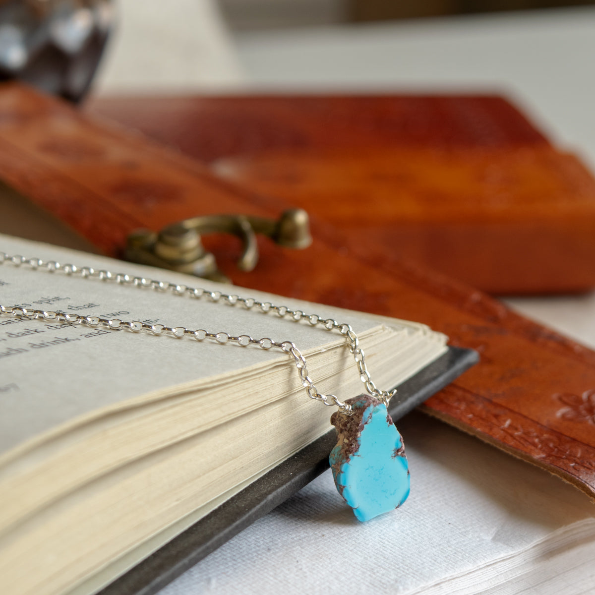 Golden Hills Turquoise Nugget on Cable Chain