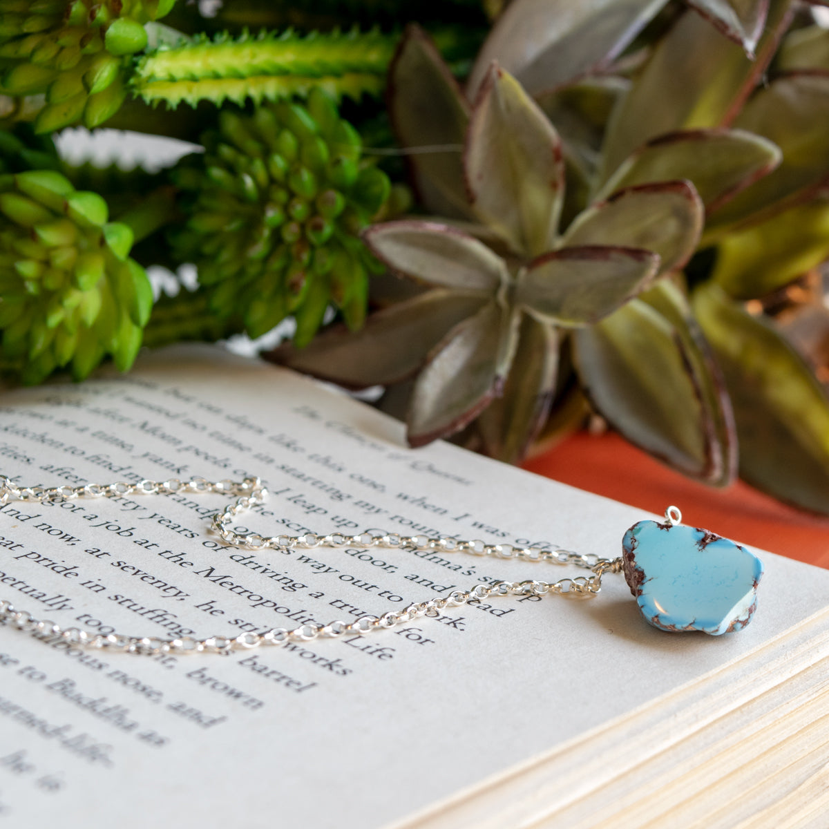 Golden Hills Turquoise Nugget on Cable Chain