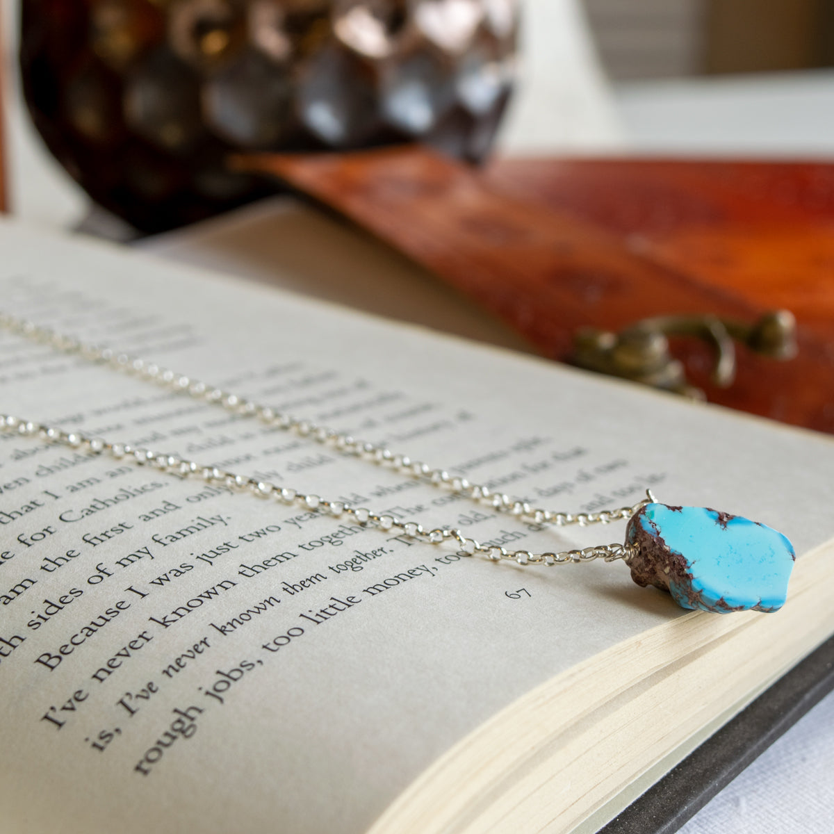 Golden Hills Turquoise Nugget on Cable Chain