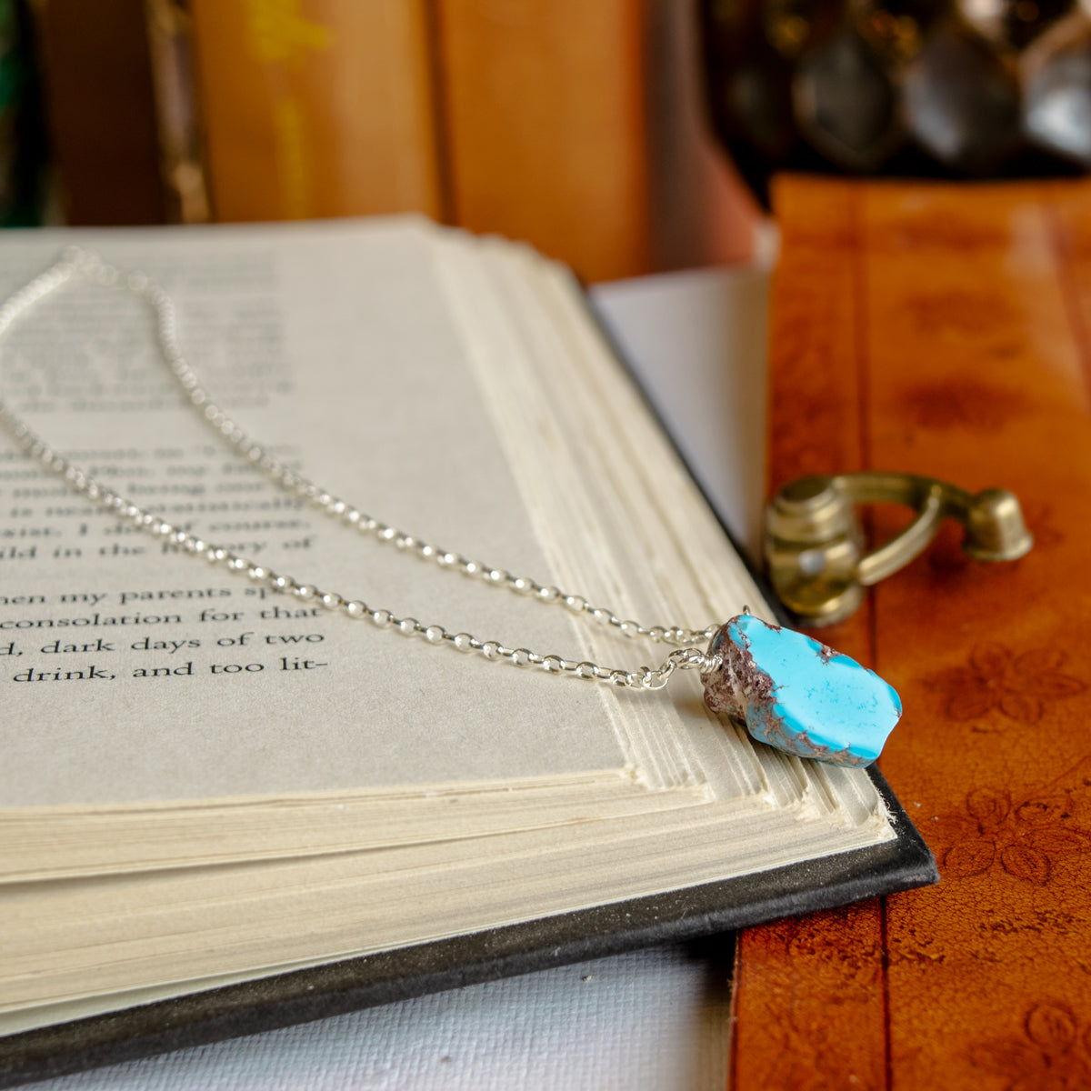 Golden Hills Turquoise Nugget on Cable Chain