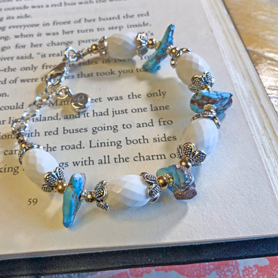 Golden Hill Turquoise & White Quartz Bracelet