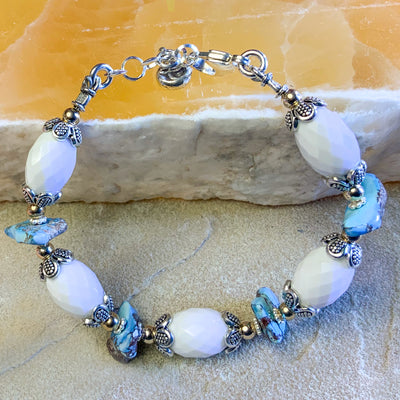 Golden Hill Turquoise & White Quartz Bracelet