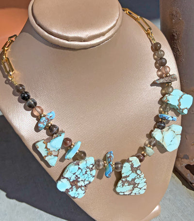 Golden Hills Turquoise & Natural Cat's Eye Necklace