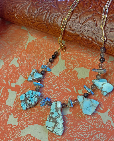 Golden Hills Turquoise & Natural Cat's Eye Necklace
