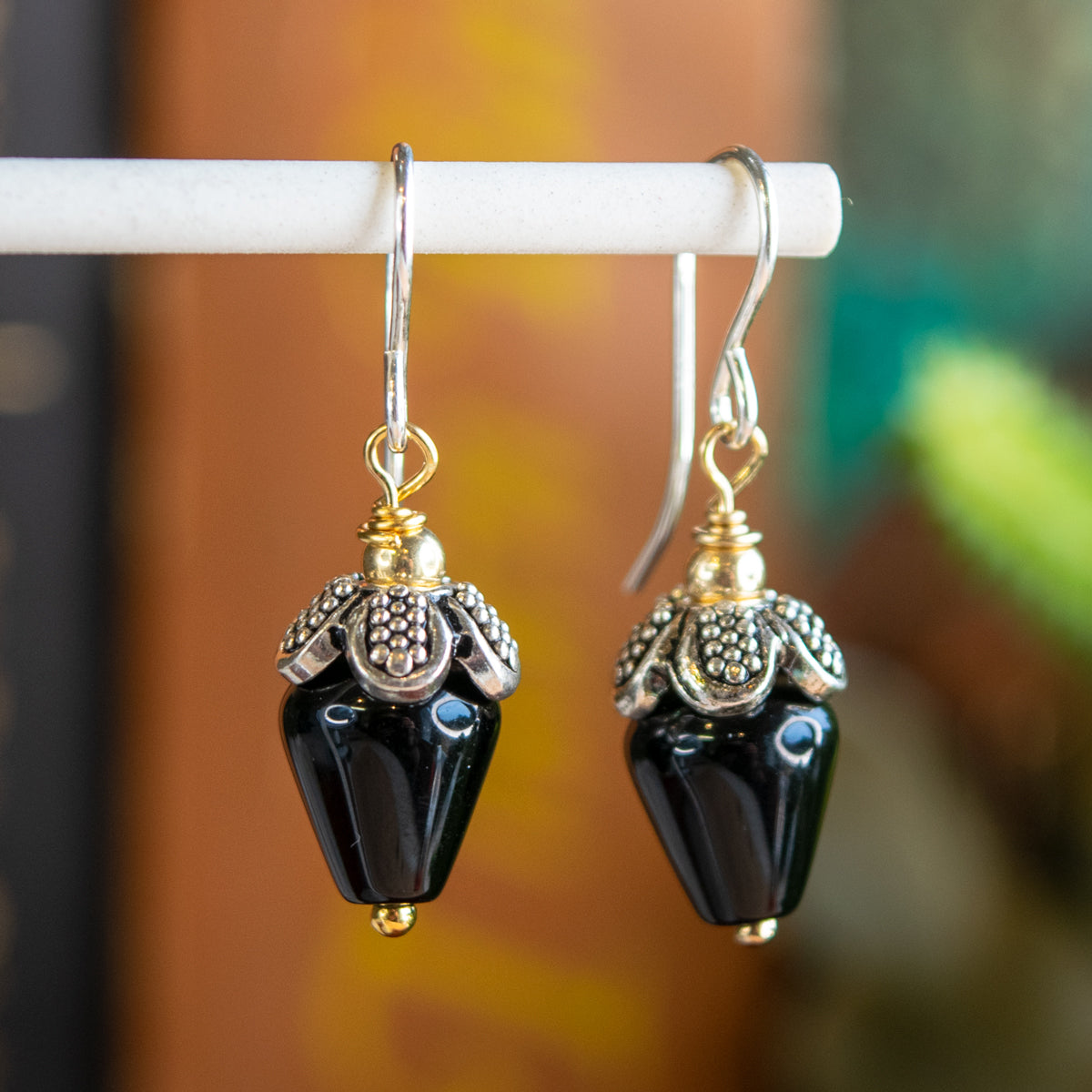 Black Agate Drop Earrings